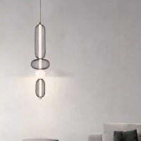 Lustra LED Suspendata LM551/4BK, 24W, Lumina 3000/4000/6000K, Negru, Inaltime Reglabila