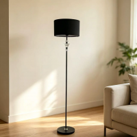 Lampadar PAVLODAR, 1 x E27, Metal si Cristal, Negru Lampadar PAVLODAR, 1 x E27, Metal si Cristal, Negru