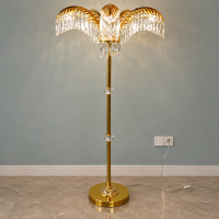 Lampadar Cristal LALIBELA, 10x G9, Metal si Cristal, Auriu