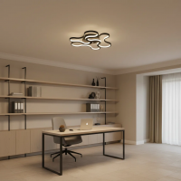 Lustra LED cu telecomanda ORMS Eleganza, 3000K/4000K/6000K, 126W, Metal si Plastic, Negru