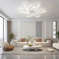 Lustra LED cu telecomanda si cristal FLORA 82W, 6 Petale, lumina Rece/Calda/Neutra, Dimabila, Alb Lustra LED cu telecomanda si cristal FLORA 82W, 6 Petale, lumina Rece/Calda/Neutra, Dimabila, Alb