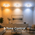 Lustra LED cu telecomanda si cristal FLORA 82W, 6 Petale, lumina Rece/Calda/Neutra, Dimabila, Alb [4]