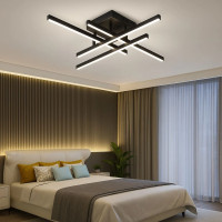 Lustra LED cu Telecomanda LINEX, 52W, 4 Elemente, Liniara, lumina Rece/Calda/Neutra, Dimabila, Negru Lustra LED cu Telecomanda LINEX, 52W, 4 Elemente, Liniara, lumina Rece/Calda/Neutra, Dimabila, Negru