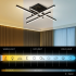 Lustra LED cu Telecomanda LINEX, 52W, 4 Elemente, Liniara, lumina Rece/Calda/Neutra, Dimabila, Negru [4]
