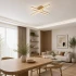 Lustra LED cu Telecomanda LINEX, 53W, Lumina 3000K/4000K/6000K, Dimabila, Auriu [2]