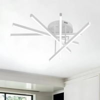 Lustra LED cu Telecomanda GIO, 68W, 5 Elemente, Lumina Rece/Clada/Neutra, Dimabila, Alb