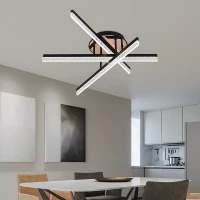 Lustra LED cu Telecomanda LT179/3BK, 41W, 3 Elemente, Lumina Rece/Clada/Neutra, Dimabila, Negru