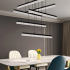 Lustra LED Suspendata cu Telecomanda, STRATA, 6 elemente, 82W, Lumina 3000/4000/6000K, Negru, Inaltime Reglabila [2]