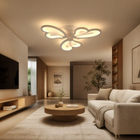 Lustra LED cu telecomanda BLOSSOM 40W, 3 Petale, lumina Rece/Calda/Neutra, Dimabila, Alb