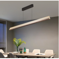 Lustra LED suspendata cu Telecomanda LT327BK 90W, lumina Rece/Calda/Neutra, Dimabila,Inaltime Reglabila, Negru