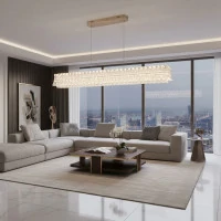 Lustra LED cu Telecomanda, Suspendata TAMY 160W, Liniara, lumina Rece/Calda/Neutra, Auriu, Inaltime Reglabila Lustra LED cu Telecomanda, Suspendata TAMY 160W, Liniara, lumina Rece/Calda/Neutra, Auriu, Inaltime Reglabila