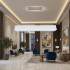 Lustra LED cu Telecomanda, Suspendata TAMY 160W, Liniara, lumina Rece/Calda/Neutra, Auriu, Inaltime Reglabila [3]