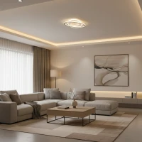 Lustra LED cu telecomanda VOLTA 96W, Ovala, lumina Rece/Calda/Neutra, Dimabila, Negru