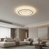 Lustra LED cu telecomanda LINEA 125W, Ø50cm, Rotunda, lumina Rece/Calda/Neutra, Dimabila, Negru