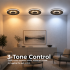 Lustra LED cu telecomanda LT656BK, 3000/4000/6000K, Ø40.5,46W, Negru [4]
