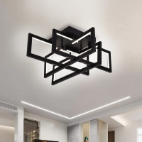 Lustra LED cu telecomanda 96W, 4 Elemente, lumina Rece/Calda/Neutra, Dimabila, Negru Lustra LED cu telecomanda 96W, 4 Elemente, lumina Rece/Calda/Neutra, Dimabila, Negru