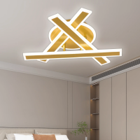 Lustra LED cu Telecomanda ZYRON Nobile , 62W, 40x5.5x10, Lumina Rece/Calda/Neutra, Dimabila, Auriu, Metal, Plexiglas
