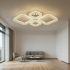 Lustra LED MOND Eleganza cu telecomanda si cristal, 72W, 4 Patrate, Lumina Rece/Calda/Neutra, Dimabila, Alb [3]