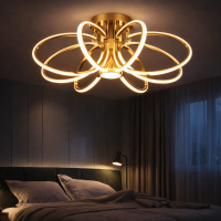 Lustra LED cu Telecomanda ORBIS Magno, 25W, Lumina Calda/Rece/Neutra 3000K/4000K/6000K, Dimabila, Auriu, Metal si Silicon Lustra LED cu Telecomanda ORBIS Magno, 25W, Lumina Calda/Rece/Neutra 3000K/4000K/6000K, Dimabila, Auriu, Metal si Silicon