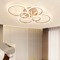 Lustra LED cu telecomanda BETTY 81W, 6 Cercuri, lumina Rece/Calda/Neutra, Dimabila, Auriu Lucios Lustra LED cu telecomanda BETTY 81W, 6 Cercuri, lumina Rece/Calda/Neutra, Dimabila, Auriu Lucios