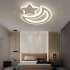 Lustra LED Nova cu Telecomanda, 89W, Dimabil, Forma Luna si Stea, Alb [2]