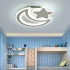 Lustra LED Nova cu Telecomanda, 89W, Dimabil, Forma Luna si Stea, Alb [4]