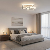 Lustra LED Horetensia cu Telecomanda, 116W, Dimabil, Lumina Calda/ Neutra/ Rece, Alb
