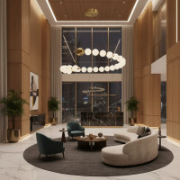 Lustra Suspendata LED Acril Aurelia 41W cu Telecomanda, Dimabila, 3000K/4000K/6000K, Auriu, Metal si Acril