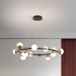Lustra Suspendata LED Acril Estella cu Telecomanda, 30W, Dimabila, 3000K/4000K/6000K, Auriu, Metal si Acril [3]