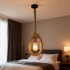 Lustra Vintage LV103/130, 1xE27, Rustic, Sfoara si Metal, 130cm, Suport Negru [4]