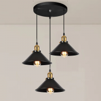 Lustra Suspendata, LV210/3R, 3xE27, Negru, Metal si Fir, Inaltime Reglabila Lustra Suspendata, LV210/3R, 3xE27, Negru, Metal si Fir, Inaltime Reglabila