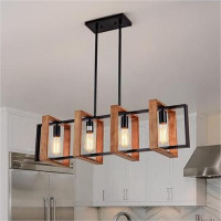 Lustra Vintage LV560/4BK, 4XE27, Rustic Barn, Lemn si Metal, 85cm, Negru Lustra Vintage LV560/4BK, 4XE27, Rustic Barn, Lemn si Metal, 85cm, Negru