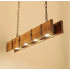 Lustra LED Vintage LV565/4, 12W, 3000K, Rustic Barn, Lemn si Metal, 100cm, Galben [2]