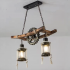 Lustra Vintage cu Franghie LV590/2BK, 2xE27 Lemn Inchis [4]