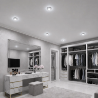Spot LED ORBITA, 5W, Rotund, Lumina Rece + RGB, Alb, Rasina si Sticla