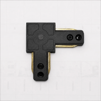 Conector pentru sina SN204BK, 6.5x6.5x1.5cm, Plastic si Cupru, Neagra