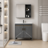 Set Mobilier SIENA pentru Baie ,Dulap Lavoar+Dulap Oglinda 60cm, 2 Piese, Gri si Alb [2]
