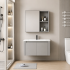 Set Mobilier TIVOLI pentru Baie , Dulap Lavoar+Dulap Oglinda 60cm, 2 Piese, Gri si Alb [2]