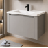 Set Mobilier TIVOLI pentru Baie , Dulap Lavoar+Dulap Oglinda 60cm, 2 Piese, Gri si Alb [4]