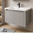 Set Mobilier TIVOLI pentru Baie ,Dulap Lavoar+Dulap Oglinda 80cm, 2 Piese, Gri si Alb [4]