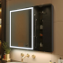 Oglinda LED cu Dulap STRATO 75x70 cm Negru Iluminare Completa si Depozitare Spatioasa [3]