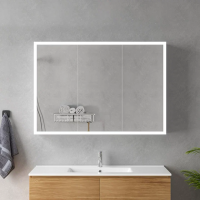 Oglinda LED cu Dulap MODA 100x70 cm Alb Iluminare Perimetrala si Senzor Oglinda LED cu Dulap MODA 100x70 cm Alb Iluminare Perimetrala si Senzor