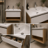 Set Mobilier VALO pentru Baie, Dulap Lavoar, 1 Sertar, Alb si Maro [2]