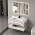 Set Mobilier VELIN pentru Baie, 60cm, 3 Piese, Alb [2]