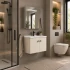 Set Mobilier RISHTON pentru Baie, Dulap Lavoar+Dulap Oglinda 60cm, 2 Piese, Gri si Alb [2]