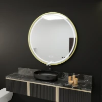 Oglinda LED Rotunda, 60cm, Glanz Touch, Sistem Dezaburire, Dimabila