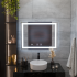Oglinda LED Rectangulara, 80x60cm, RADIANTE Touch, Sistem Dezaburire, Dimabila [3]