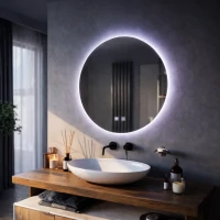 Oglinda LED Rotunda, 12W, 50cm, Isolda,Touch, Sistem Dezaburire, Lumina Rece 6000k