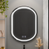 Oglinda LED Ovala 60x80cm VETRO Touch Sistem Dezaburire Dimabila, Rama Neagra [3]