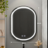 Oglinda LED Ovala 60x80cm VETRO Touch Sistem Dezaburire Dimabila, Rama Neagra [4]